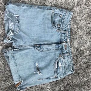 Denim cuffed jeans shorts